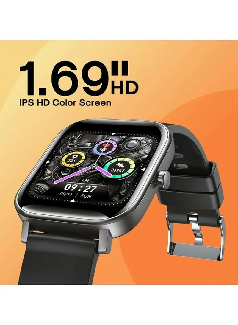 1.69" Full-Touch Screen Waterproof Bluetooth Smartwatch With Multiple Sports Mode Pro - Black S β photo 2