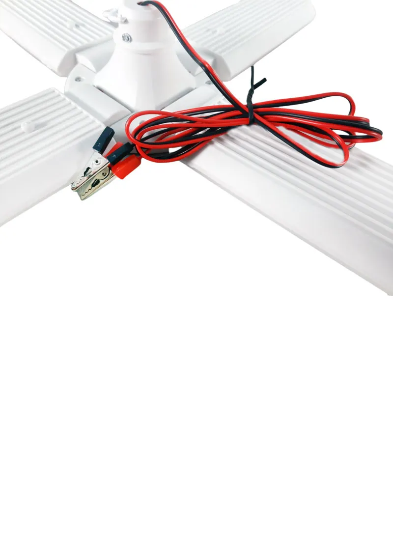 DC 12V 60W 64 LED 4-Blade White Light DC Portable Lamp With Wire & Clips — photo 6
