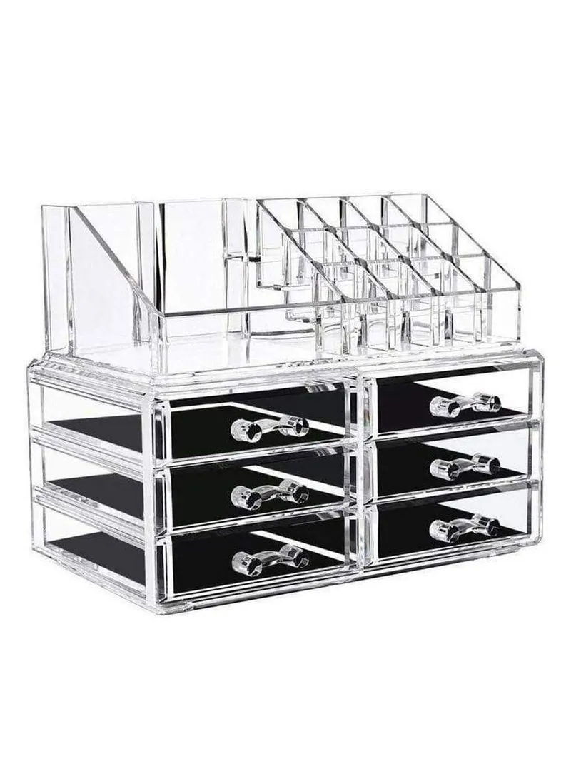 4 Tiers 6 Drawers Cosmetic Jewelry Storage Box Makeup Organizer Container β photo 2