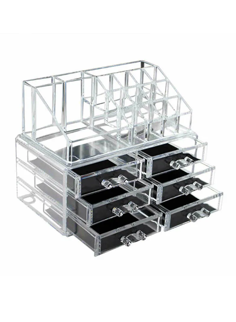 4 Tiers 6 Drawers Cosmetic Jewelry Storage Box Makeup Organizer Container — photo 4