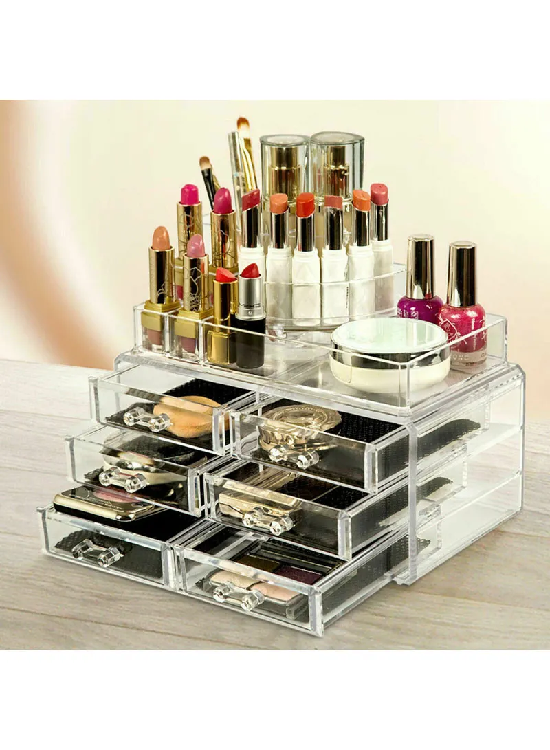 4 Tiers 6 Drawers Cosmetic Jewelry Storage Box Makeup Organizer Container β photo 5