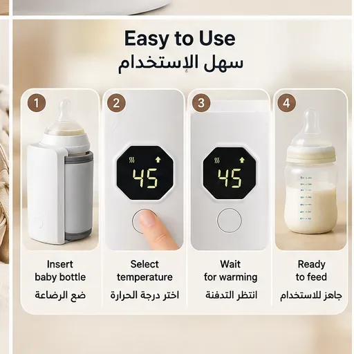 Portable Baby Bottle Warmer with Digital Temperature Display β photo 4