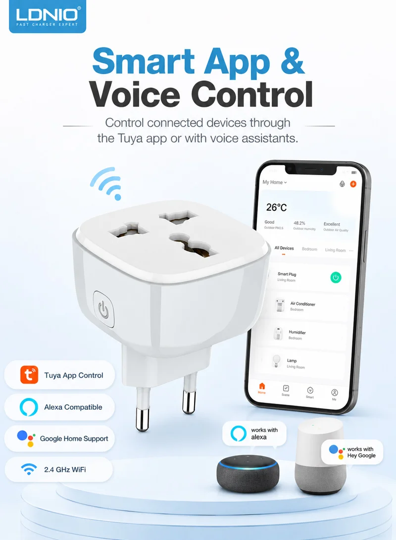 Alexa Google Home Tuya App Wall Mini Wifi Smart Socket — photo 8