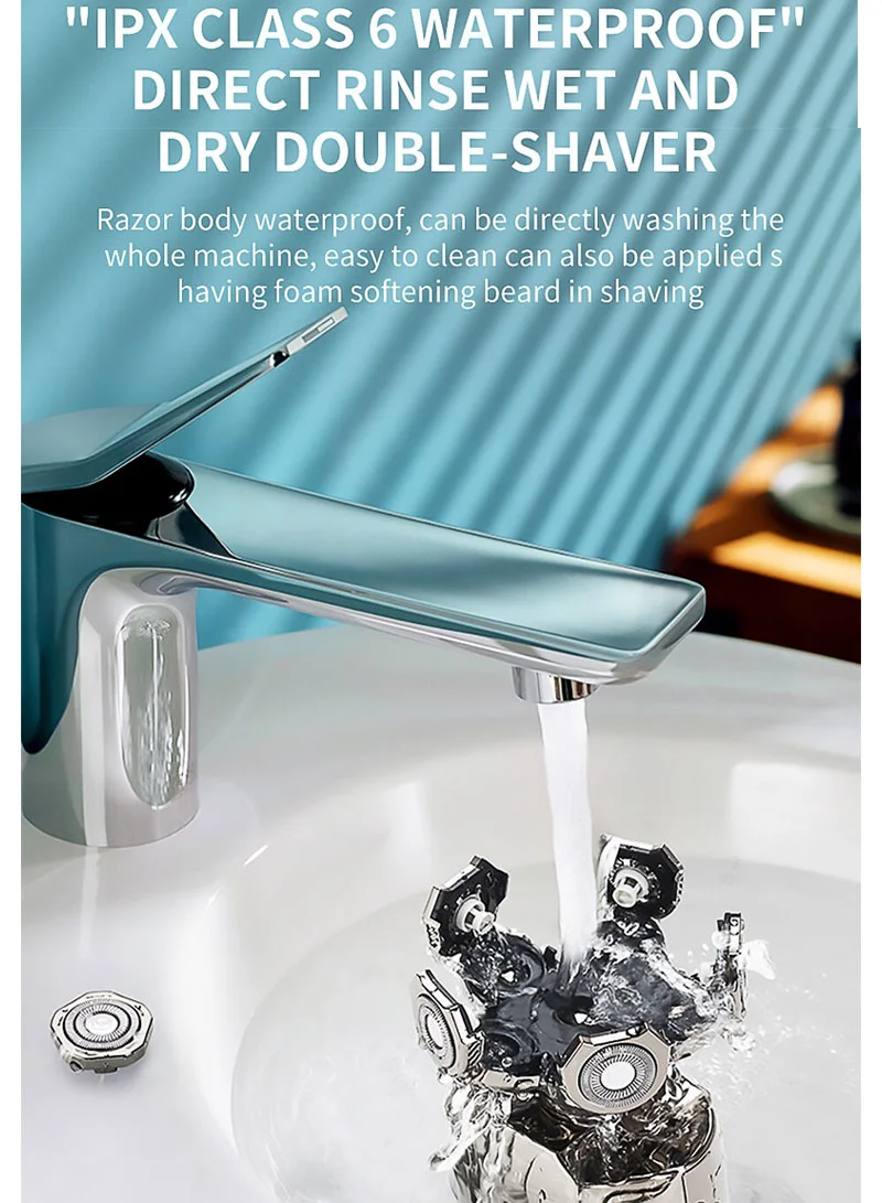 5W Rechargeable Waterproof LED Professional Men's Shaver Razor - Chrome — photo 7