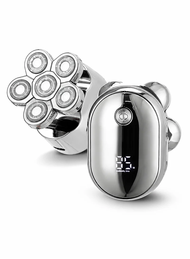5W Rechargeable Waterproof LED Professional Men's Shaver Razor - Chrome