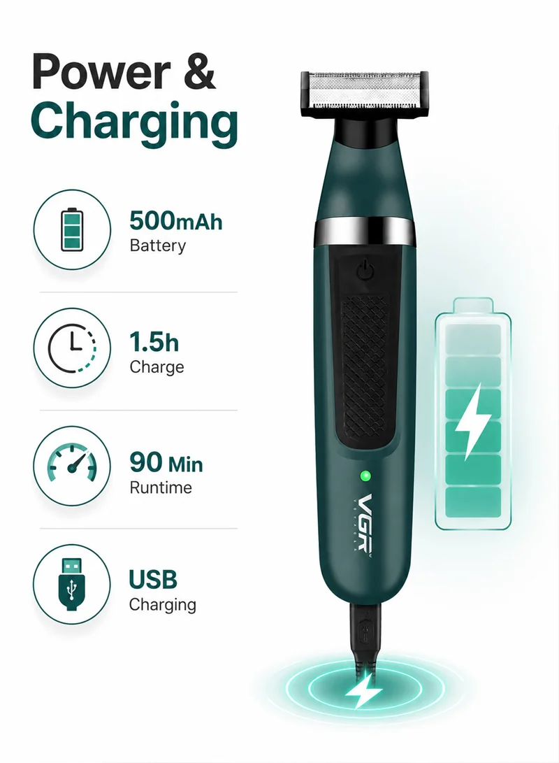Electric Shaver Waterproof Portable Shaving Machine Facial Hair Trimmer For Men - Green β photo 6