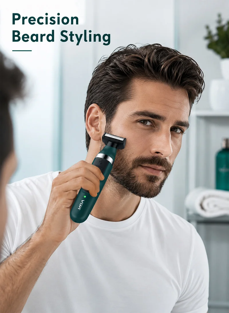 Electric Shaver Waterproof Portable Shaving Machine Facial Hair Trimmer For Men - Green β photo 7