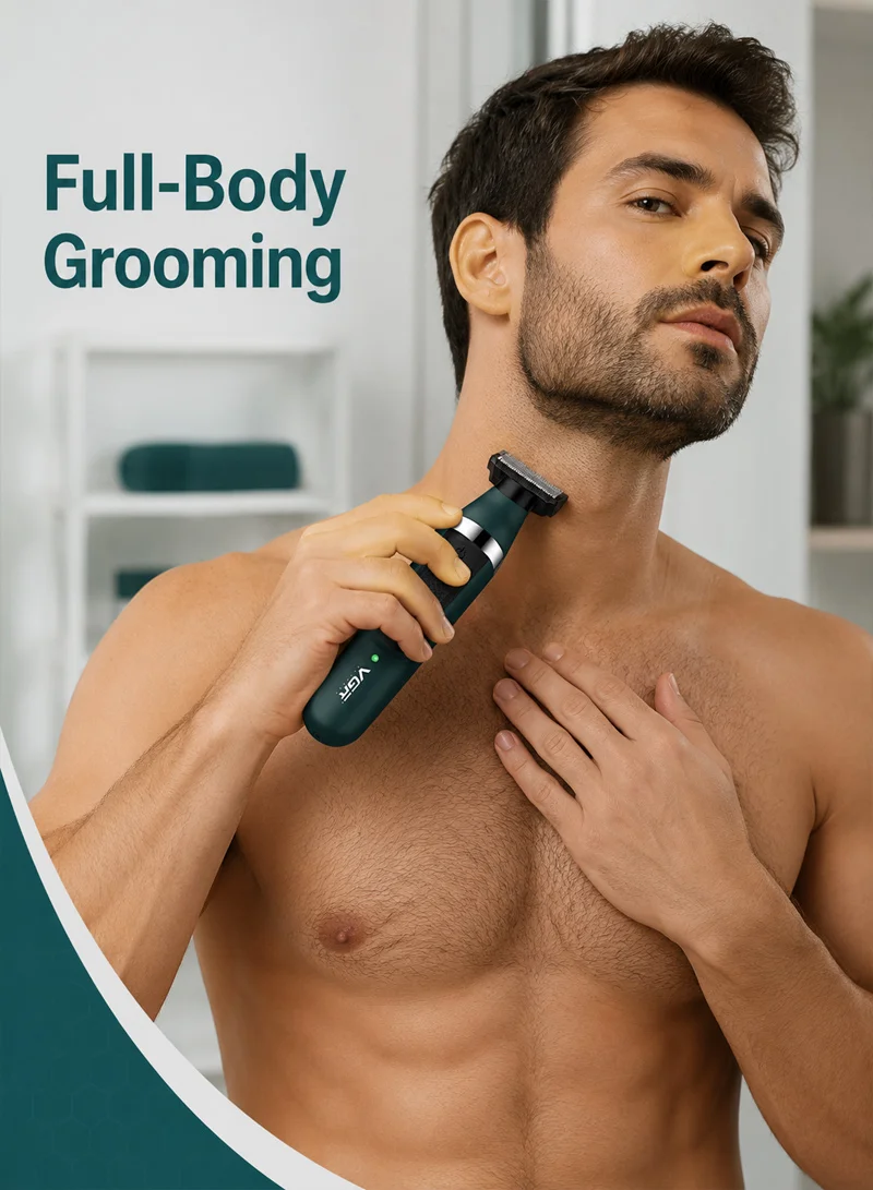 Electric Shaver Waterproof Portable Shaving Machine Facial Hair Trimmer For Men - Green — photo 8
