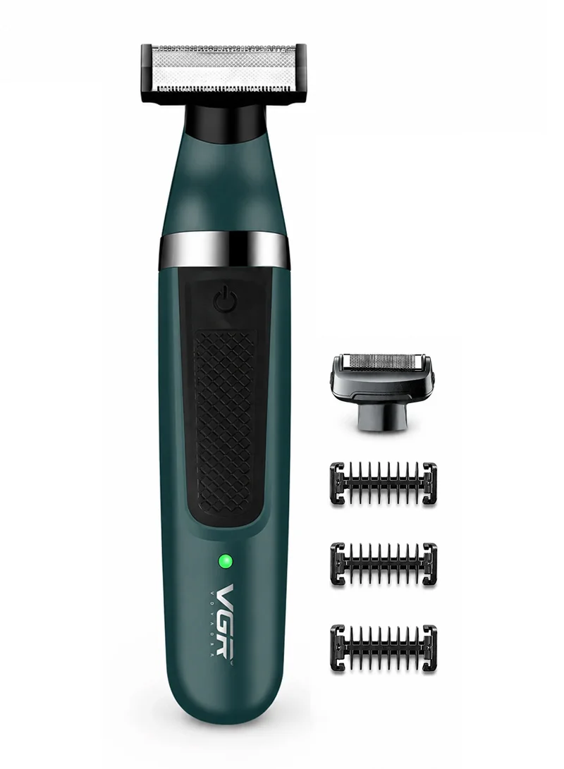 Electric Shaver Waterproof Portable Shaving Machine Facial Hair Trimmer For Men - Green