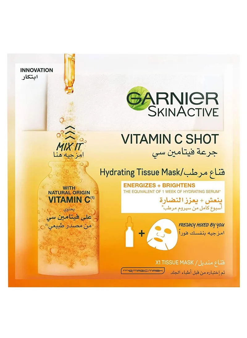 33g Garnier Skin Active Fresh-Mix Hydrating & Energizing Tissue Mask with Vitamin C
