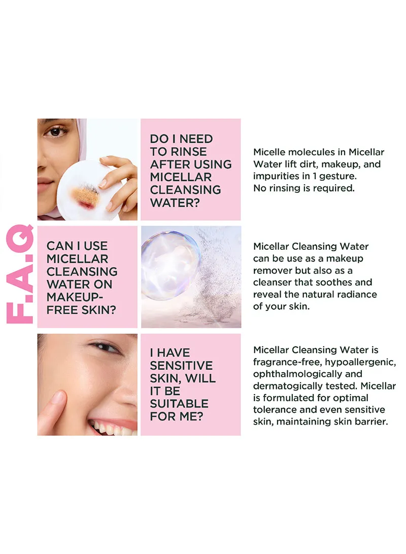 100ml Micellar Water Facial Cleanser and Makeup Remover Pink for Sensitive Skin — photo 9