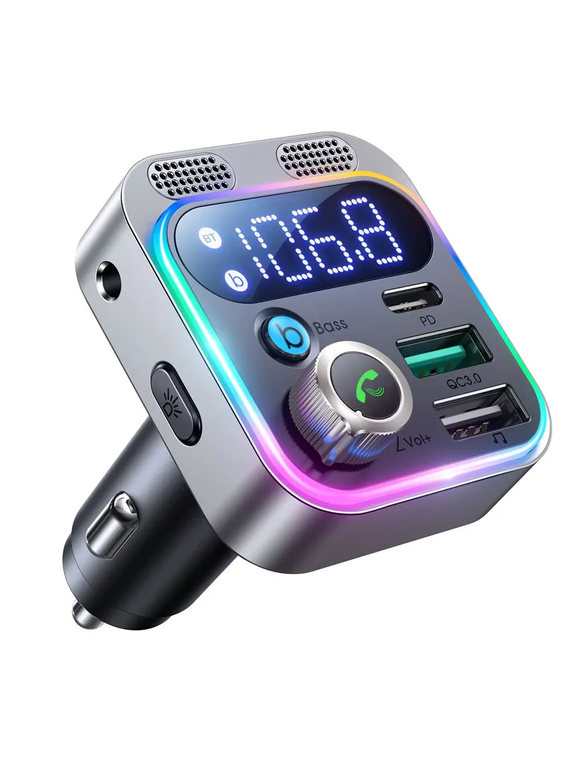 48W Car Wireless FM Transmitter - Silver