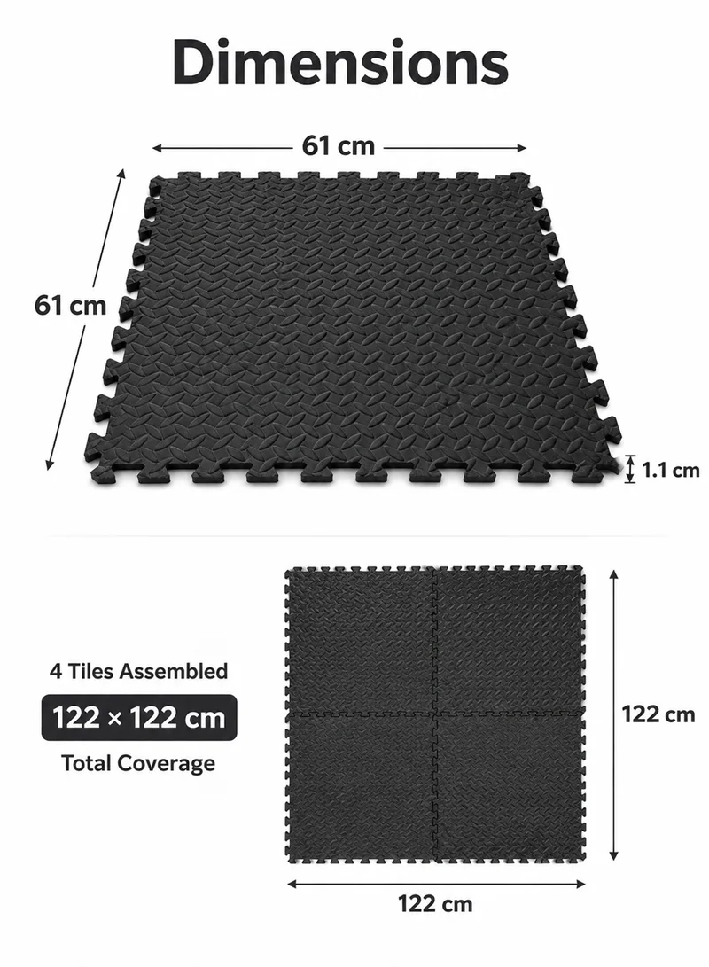 4 Pcs Puzzle Exercise Mat EVA Foam Interlocking Tiles, Kids Play Mat, Protective Flooring for G — photo 2