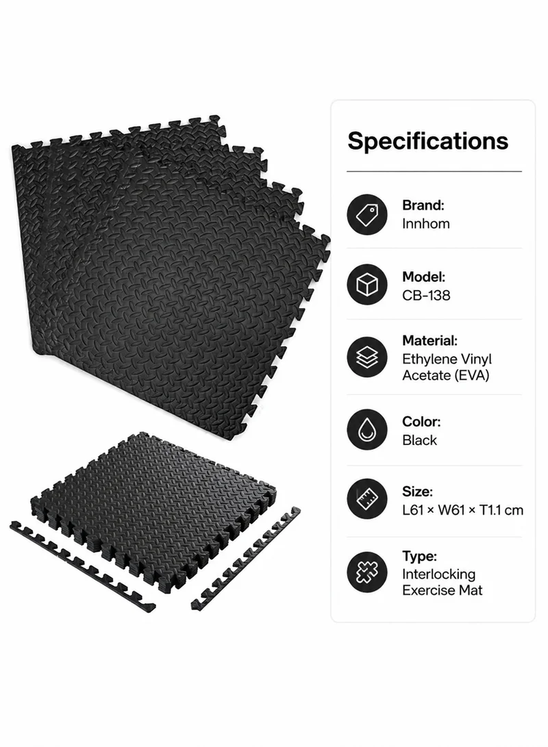 4 Pcs Puzzle Exercise Mat EVA Foam Interlocking Tiles, Kids Play Mat, Protective Flooring for G β photo 6