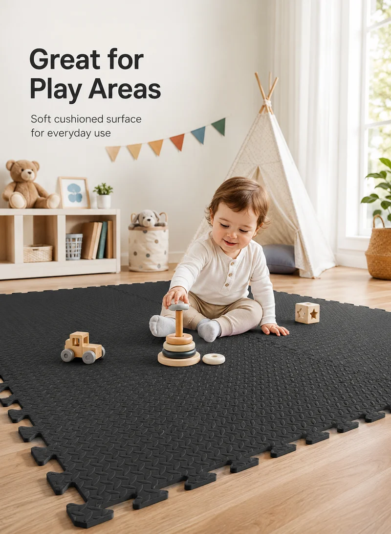 4 Pcs Puzzle Exercise Mat EVA Foam Interlocking Tiles, Kids Play Mat, Protective Flooring for G β photo 9