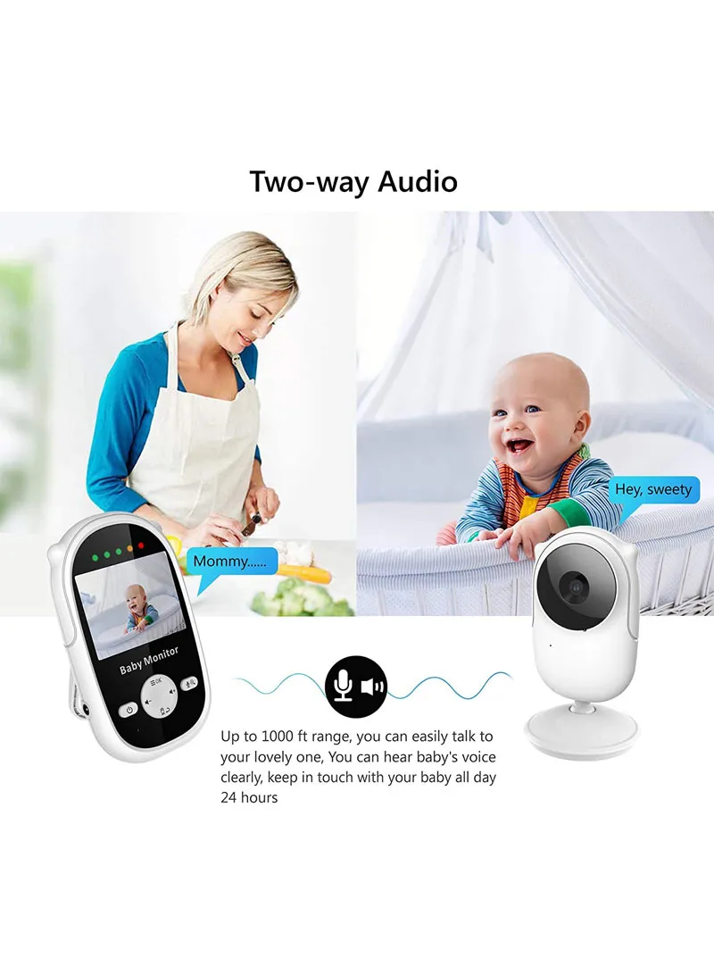 2.4" TFT 2-Way Talk Night Vision Screen Video Baby Monitor With Digital Colour Camera, Wireless — photo 3