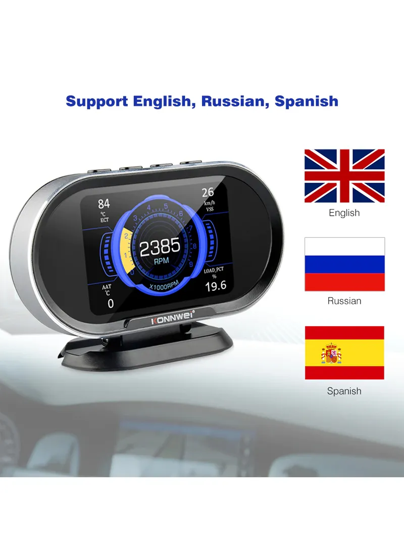 3.5" 2-In-1 Upgradeable Code Reader & Auto Meter Car Head Up Display Gauge — photo 3