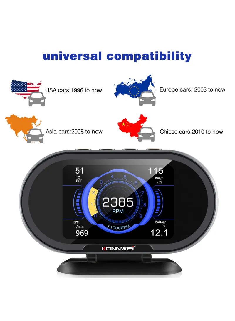 3.5" 2-In-1 Upgradeable Code Reader & Auto Meter Car Head Up Display Gauge β photo 5