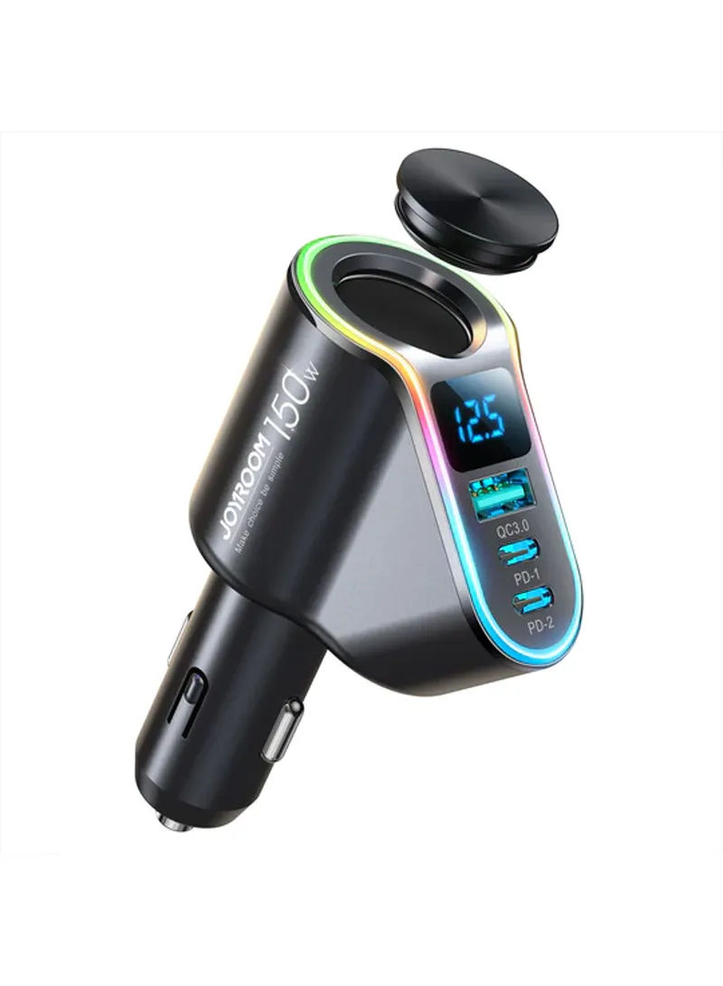 4 In 1 LED Digital Display Fast Car Charger With Cigarette Lighter β photo 3