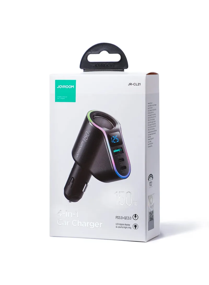 4 In 1 LED Digital Display Fast Car Charger With Cigarette Lighter β photo 5