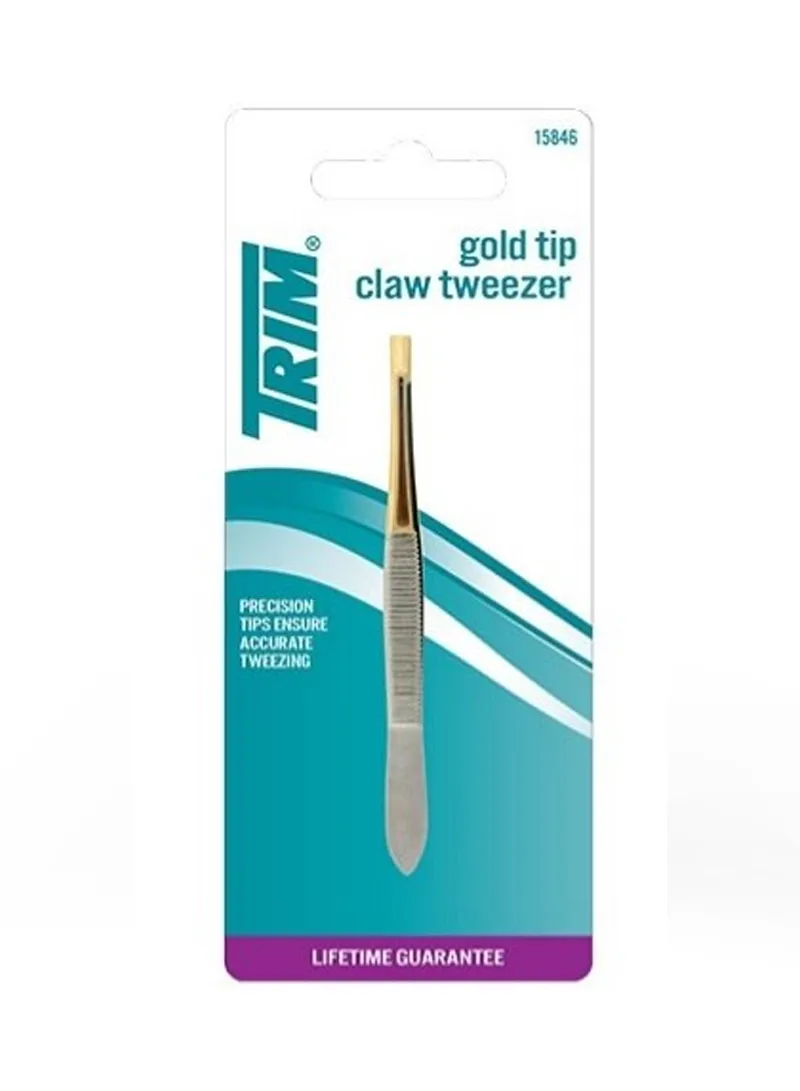 Trim Gold Tipped Claw Tweezer Square
