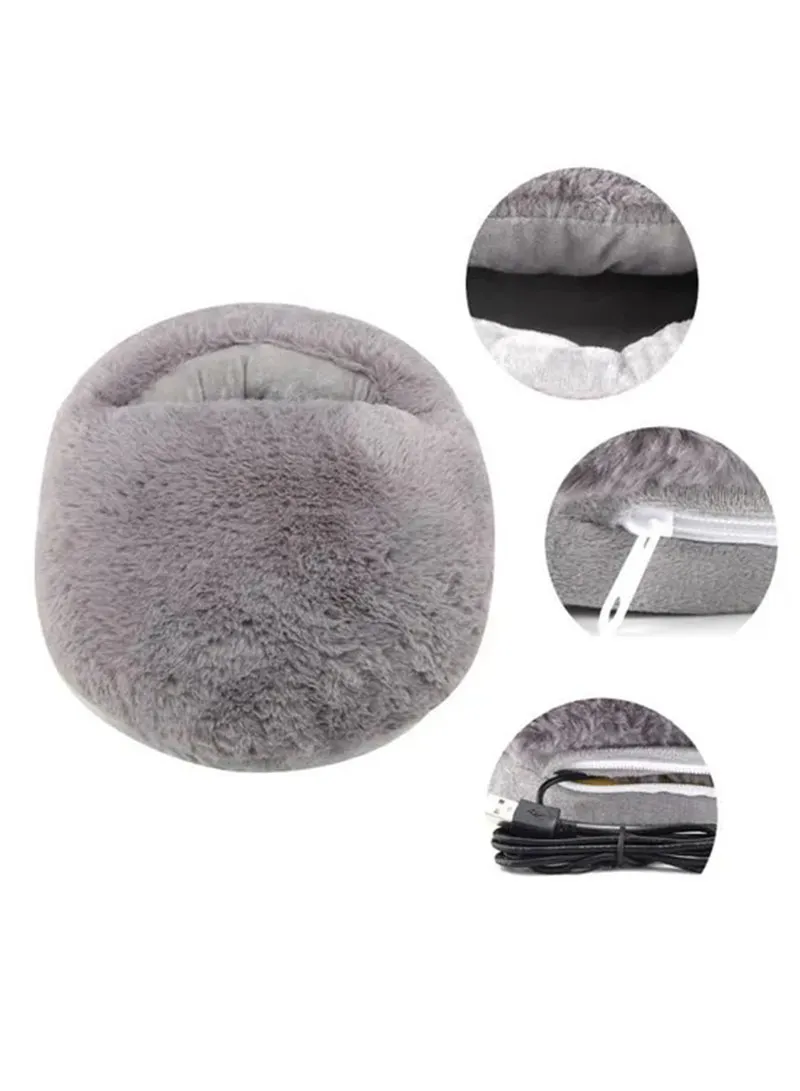 USB Electric Claw Style Foot Warmer Fast Heating Overheat Protection Pad - Grey β photo 3