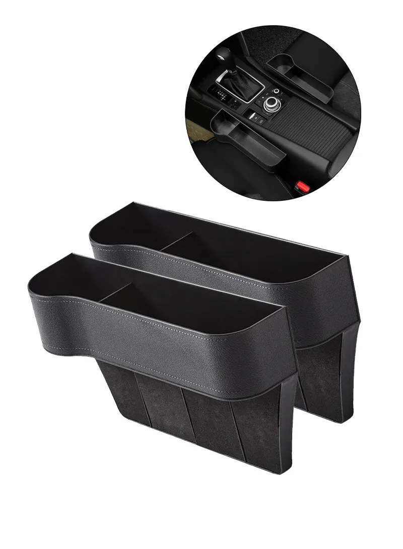 2 Pcs Multifunctional Car Seat Gap Storage Box Left/Right