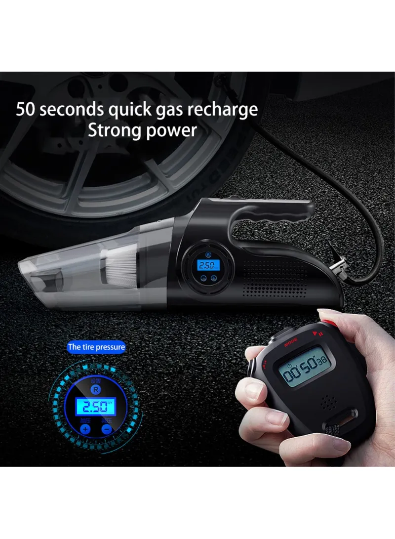 4 in-1 2200mAh Vacuum Cleaner Digital Car Air Compressor Car Motorcycle Air Pump Lighting Tire — photo 2