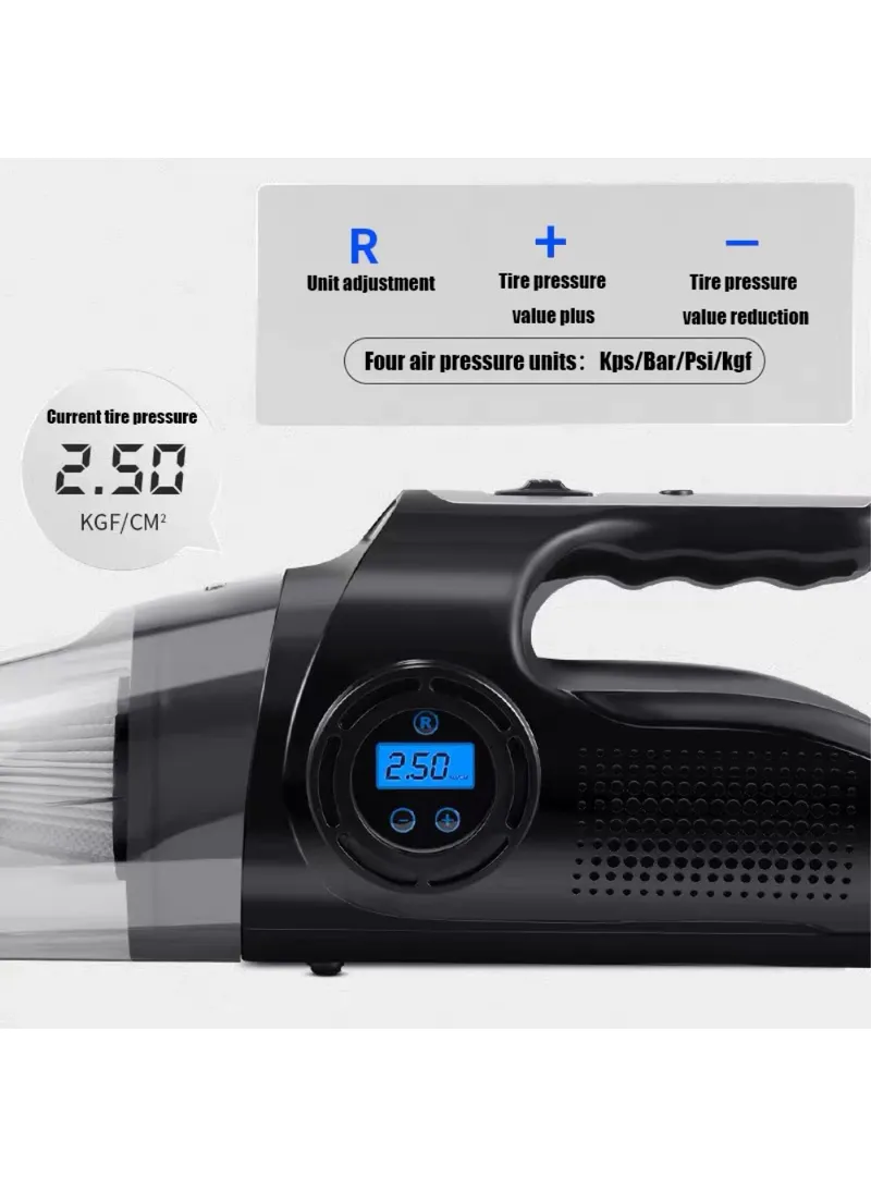 4 in-1 2200mAh Vacuum Cleaner Digital Car Air Compressor Car Motorcycle Air Pump Lighting Tire β photo 8