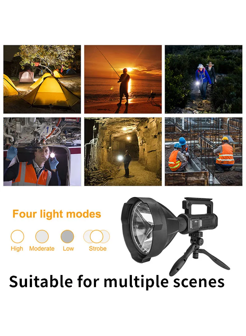 50W LED 4 Modes Flashlight For Outdoor Camping Hunting Work Light With Mount — photo 2
