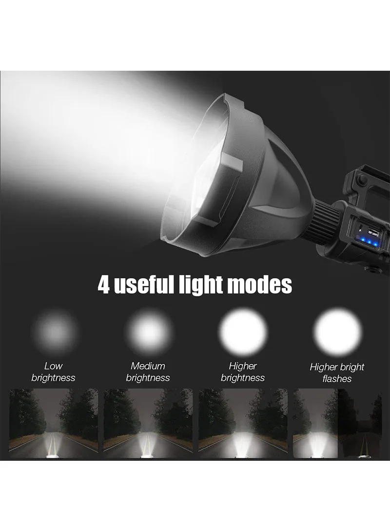 50W LED 4 Modes Flashlight For Outdoor Camping Hunting Work Light With Mount β photo 3
