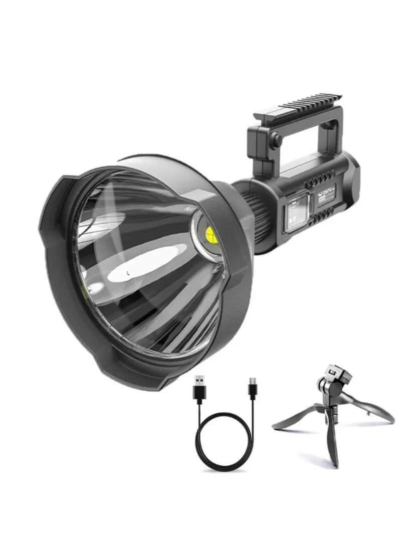 50W LED 4 Modes Flashlight For Outdoor Camping Hunting Work Light With Mount