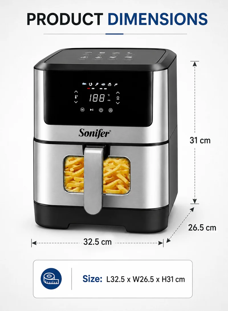 Digital Air Fryer Touch Control LED Panel With Seven Preset Programs & Visual Window — photo 2