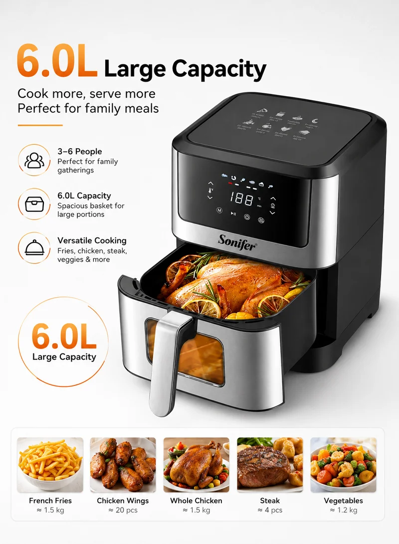 Digital Air Fryer Touch Control LED Panel With Seven Preset Programs & Visual Window β photo 3