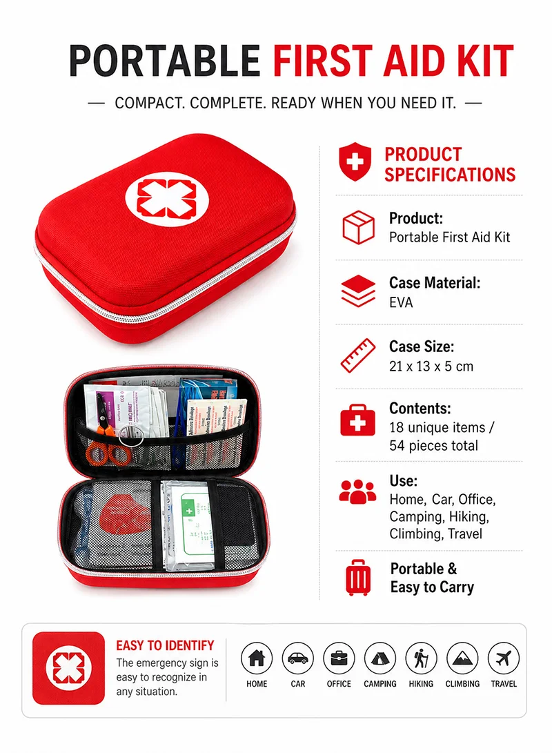 Portable First Aid Kit For Home Car Outdoor Camping/Climbing β photo 2
