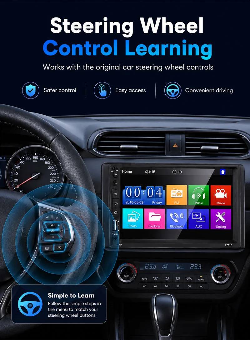 7-inch MP5 Carplayer Auto Car Center Console Video Recorder With 12 Light Camera — photo 8
