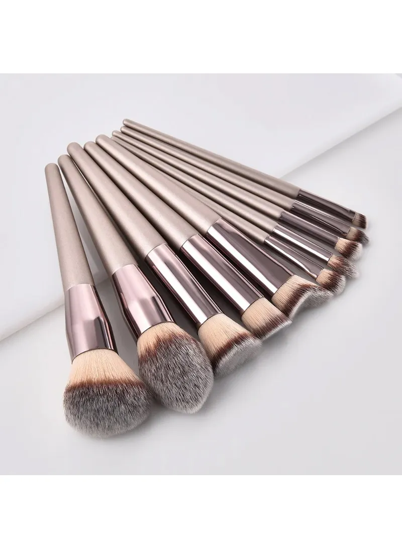 10Pcs Makeup Brush Set Premium Eyeshadow Powder Eyebrow Eyeliner Blush Foundation Concealer Cos β photo 2