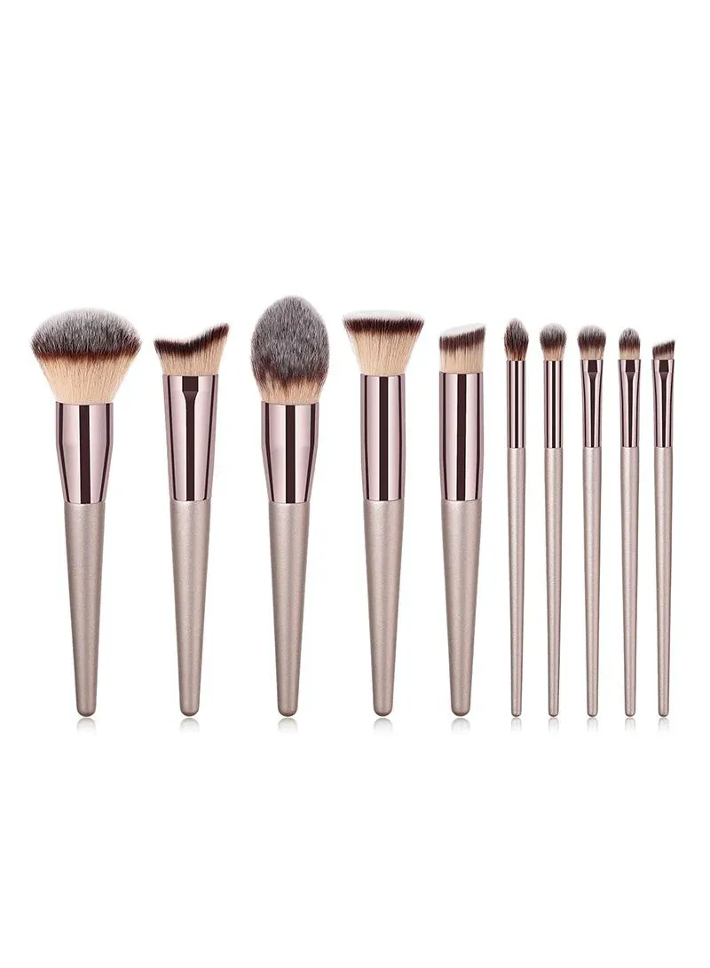 10Pcs Makeup Brush Set Premium Eyeshadow Powder Eyebrow Eyeliner Blush Foundation Concealer Cos — photo 3