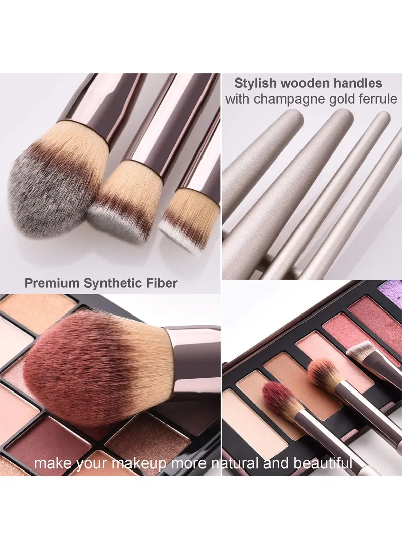 10Pcs Makeup Brush Set Premium Eyeshadow Powder Eyebrow Eyeliner Blush Foundation Concealer Cos — photo 4