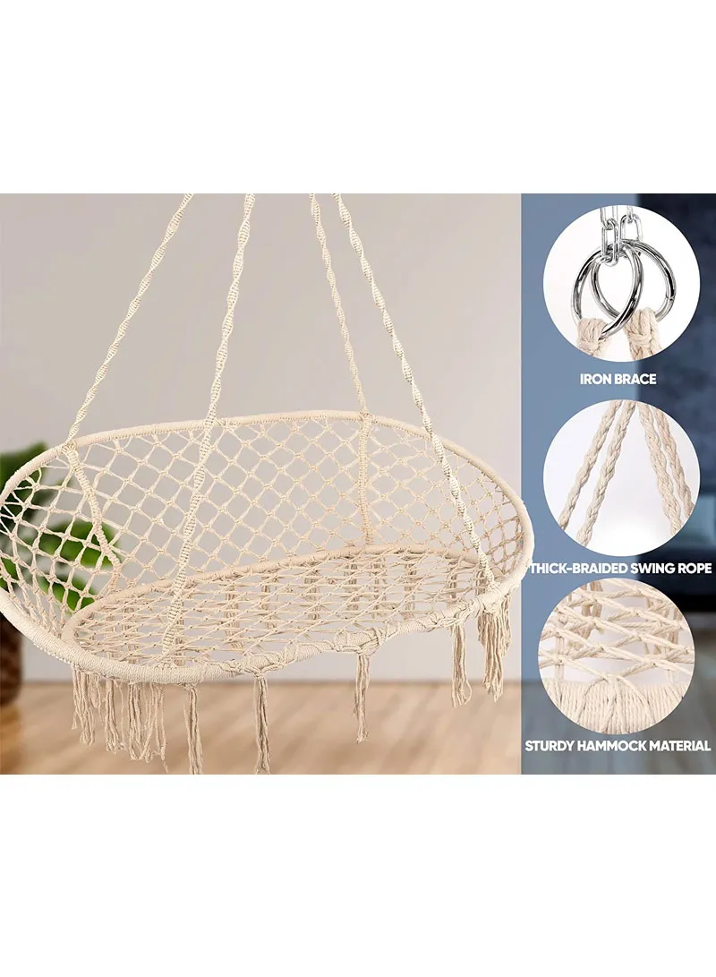 Double Cotton Rope Swing Chair Hammock β photo 5