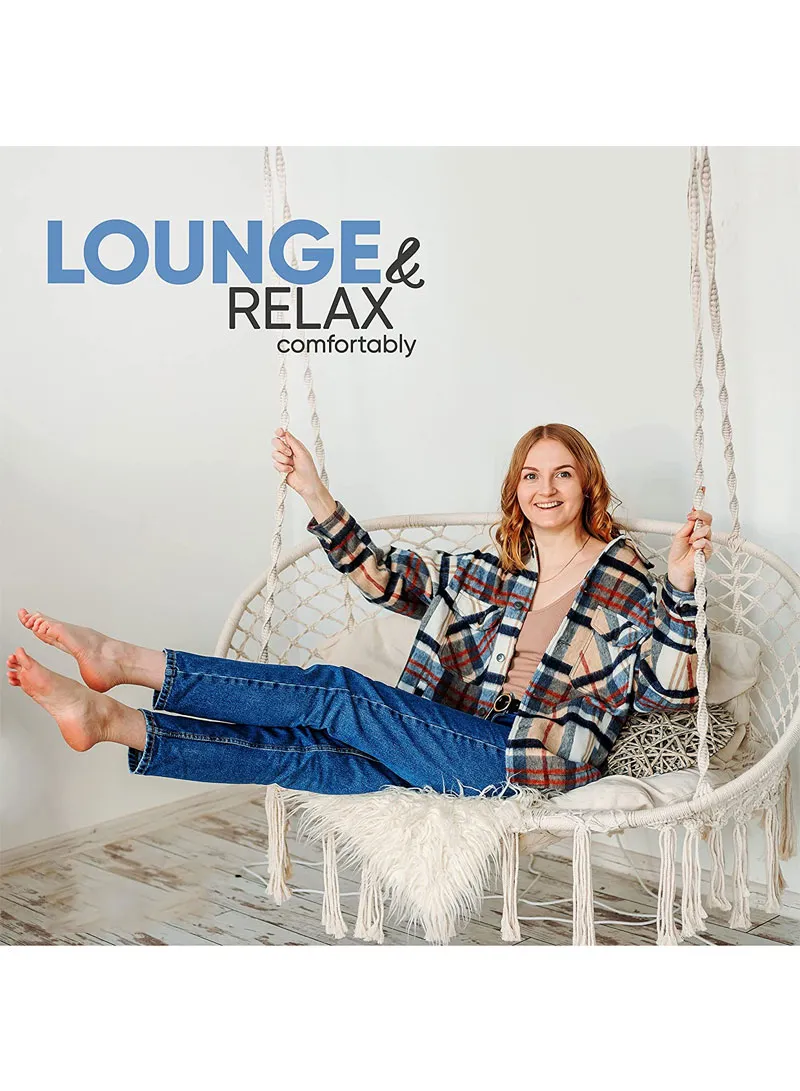 Double Cotton Rope Swing Chair Hammock β photo 7