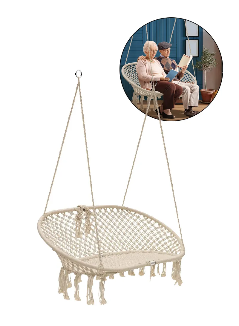 Double Cotton Rope Swing Chair Hammock