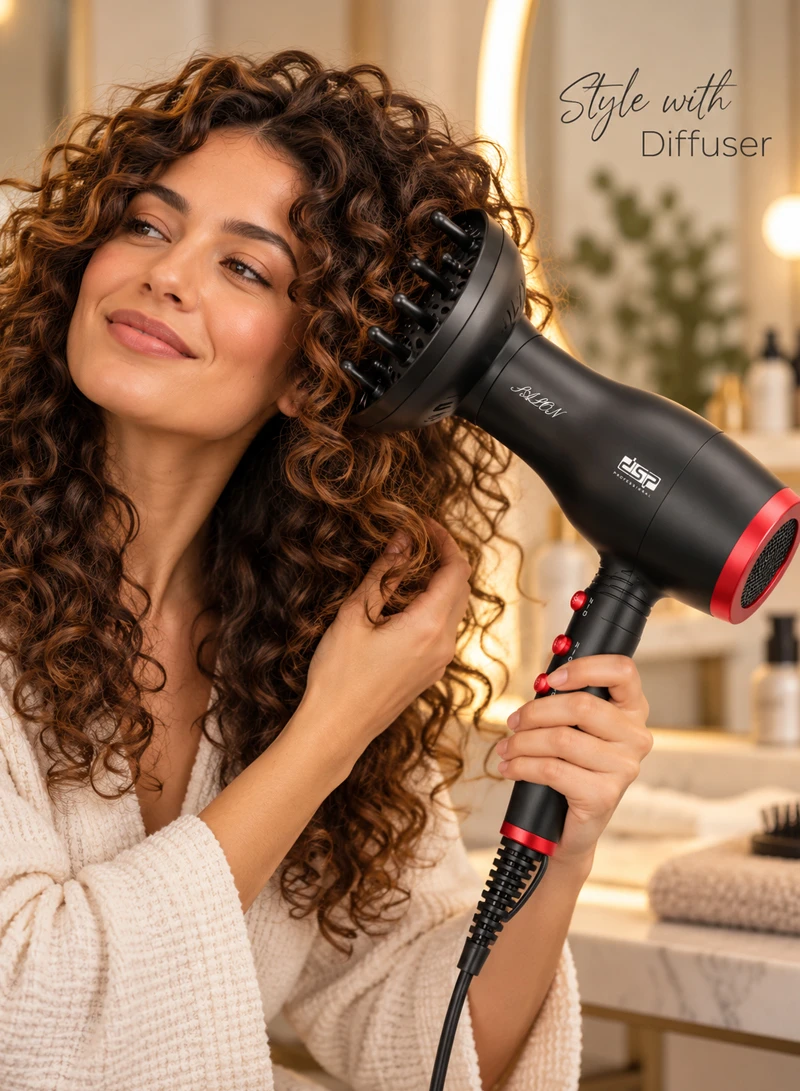 Hair Dryer with Adjustable Speeds & Temperatures, 16800-18000 High-Speed Hair Dryer 37002 - Bla — photo 8