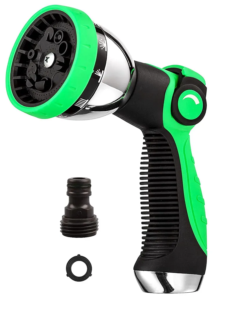 Metal Garden Hose Nozzle Sprayer 8 Spray Patterns- Thumb Control- On/Off Valve For Easy Water C — photo 5