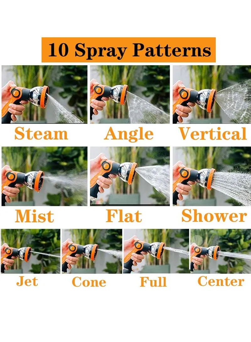 Metal Garden Hose Nozzle Sprayer 8 Spray Patterns- Thumb Control- On/Off Valve For Easy Water C — photo 8