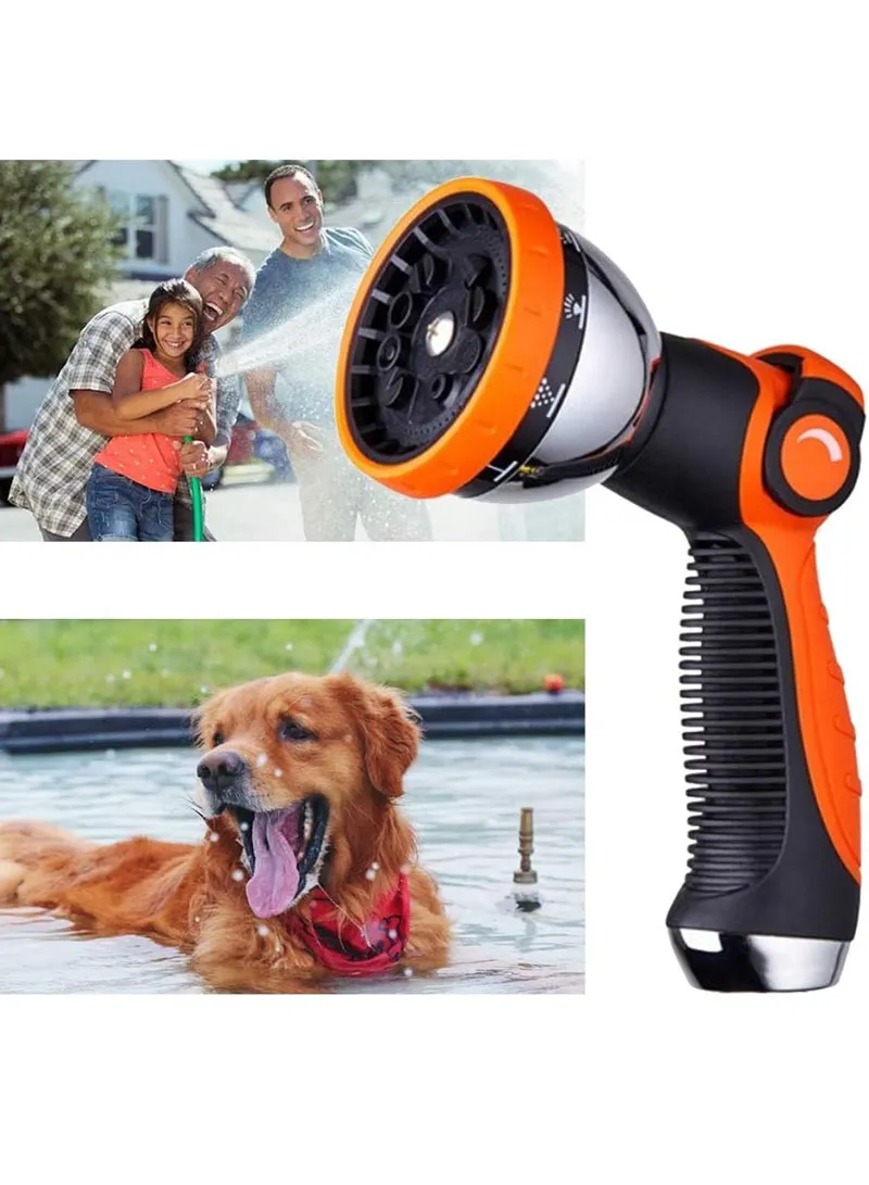 Metal Garden Hose Nozzle Sprayer 8 Spray Patterns- Thumb Control- On/Off Valve For Easy Water C β photo 9