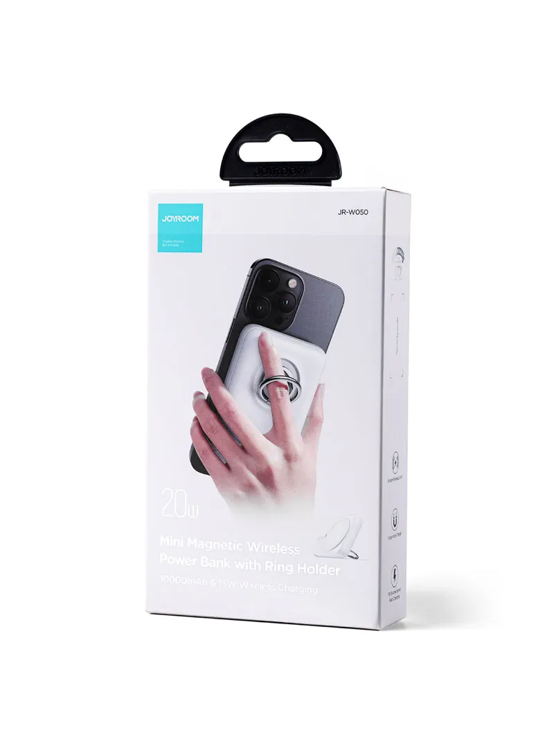 20W 10000mAh Magnetic Wireless Power Bank with Ring Holder - Black — photo 8