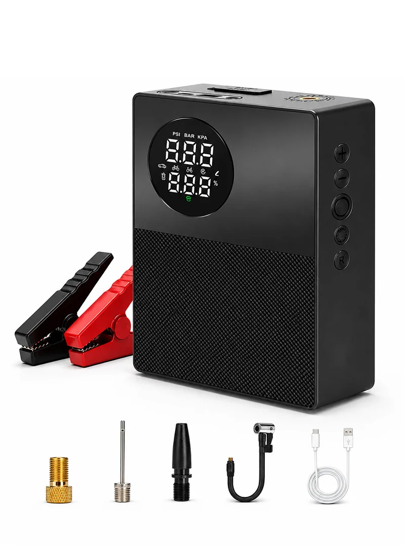 60W 8800mAh 35C Car Jump Starter Air Pump Inflator Emergency Battery Power Bank LED Light Smart β photo 2