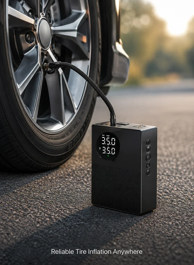 60W 8800mAh 35C Car Jump Starter Air Pump Inflator Emergency Battery Power Bank LED Light Smart β photo 8