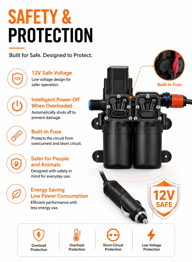 96W 12V High-Pressure Car Wash Tool Gun Pump With Power-Off Function — photo 5